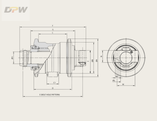 E320 track roller drawing
