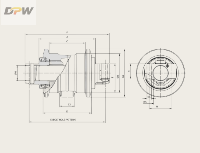 ex300 track roller drawing