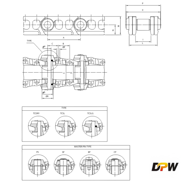 D155 Track chain assy drawing image