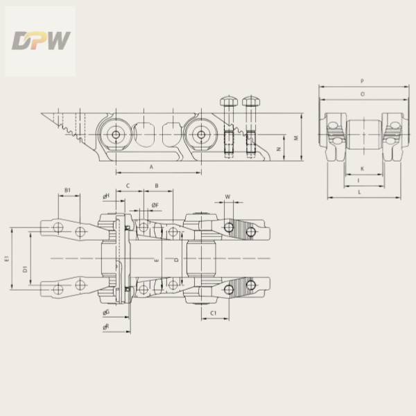 D11R track link drawing