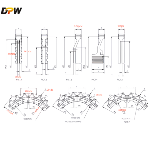 DX380 drive sprocket rim