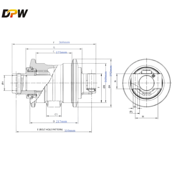 pc200 Track Roller CAD drawing