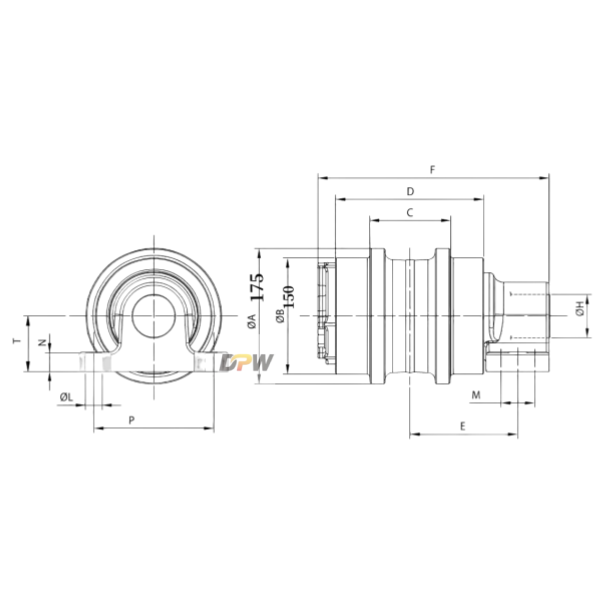 zx350 carrier roller drawing image