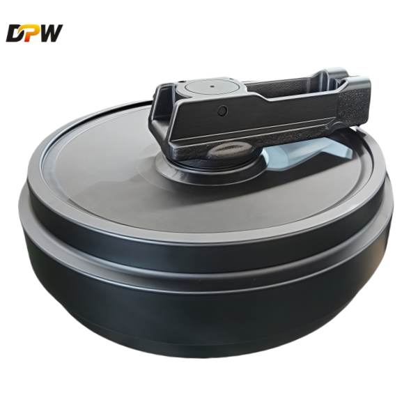 DAEWOO DH370 fabracted front idler assembly-heavy duty excavator undercarriage parts-supply by DPW parts-a high quality idler manufacture in China. 