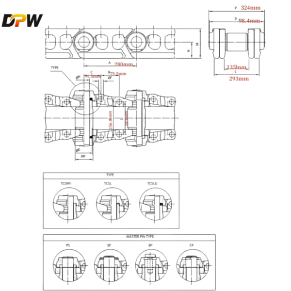 PC1250 links CAD drawing