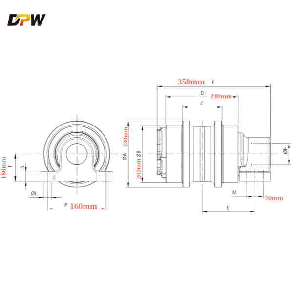 EX1100 CARRIER Roller Assy drawing image