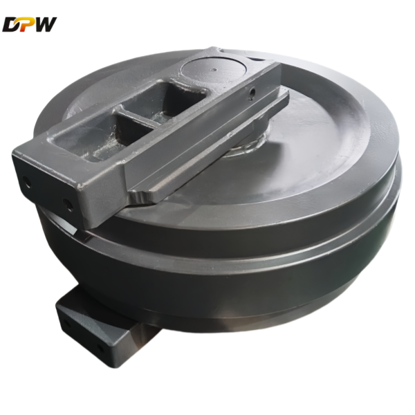 CAT-E385F/E375/E390F/E395 Front Idler Group manufacture/supplier-Heavy-duty steel crawler excavator chassis system source factory 