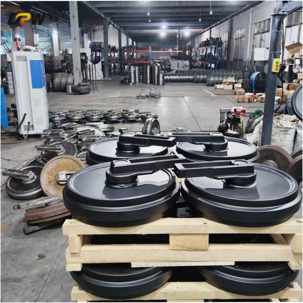 KOMATSU PC100/PC120/PC138 2033000131/2033000133/2033000210/KM2795 Forged Track Idler Assembly/Professional forged Track guide wheel manufacturing factory--HAN GONG/DPW PARTS 