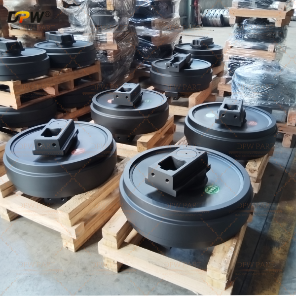 XCMG 800370494 XE690DK Forged Track Idler Assembly/Heavy duty crawler excavator undercarriage parts manufacturers and suppliers 